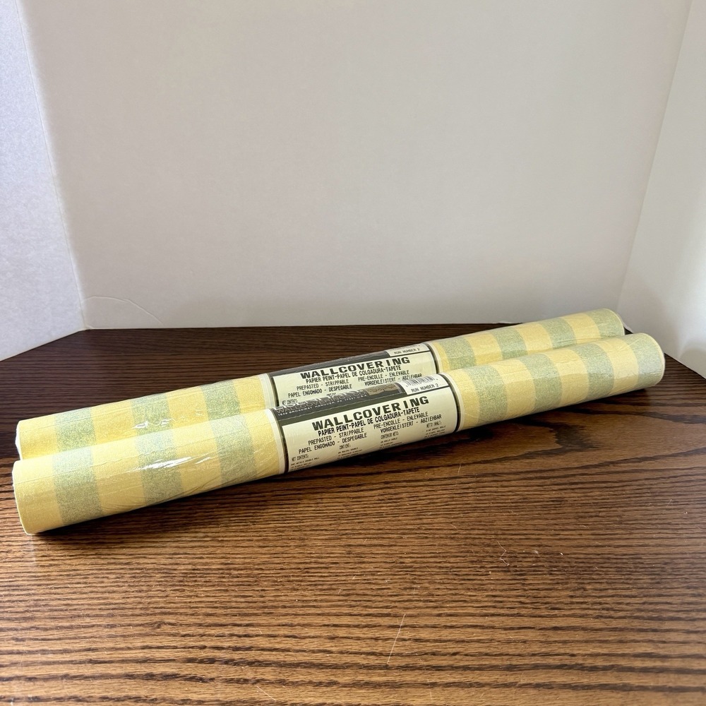 Vintage EISENHART Wallcoverings WallPaper Stripe "Run Number 2" Double Roll (2)